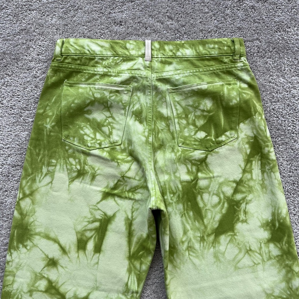 Wandler Magnolia Wide Leg Jeans Womens 31 Green High Rise Made Italy Tie Dye - Picture 3 of 16